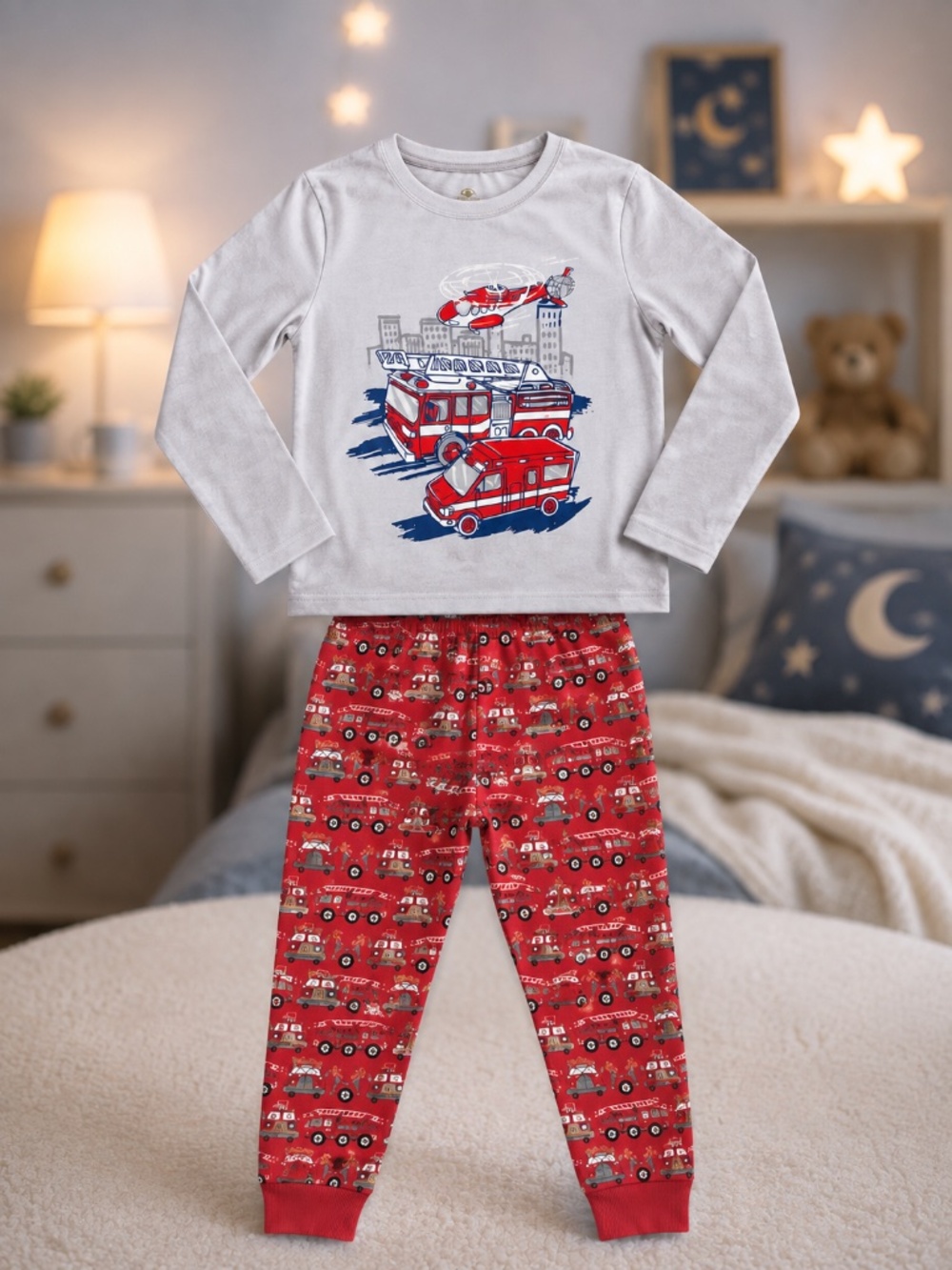 Boys Fire Truck Pajama Set 5T – Children’s Place Mixed Set